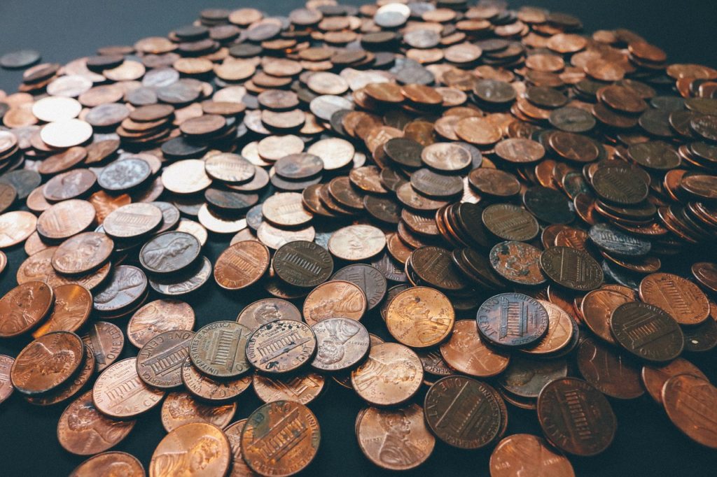 pennies in $100